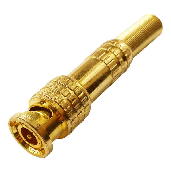 Разьем TS BNC GOLD штекер под винт с пружиной, металл